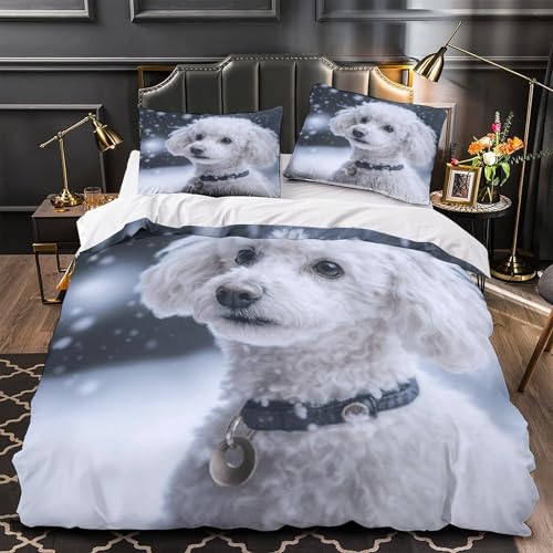 Housse de couette cheval blanc hypoallergénique avec fermeture éclair