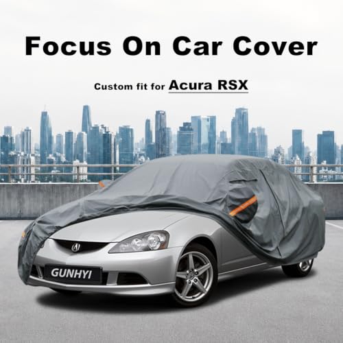 Image of GUNHYI Premium Car Cover Custom Fit Acura RSX, 16 Layers Heavy Duty Car Cover Waterproof All Weather with Zipper Door for Sun Rain Snow Dust Uv Protection