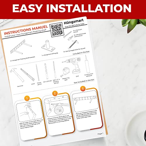 Set Of 2 Floating Shelf Brackets 11 Inch Multiple Mounting Location Baseplate/Heavy Duty Black Painted Mild Steel Bracket Hidden Wall Shelves Support Hardware Mount Kitchen/Nursery Decor (6 Inch Rods) #TOP7