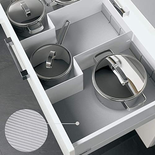 Image of Shelf Liner, Non-Slip Cabinet Liner, Washable Oil-Proof for Kitchen Cabinet, Shelves, Refrigerator, Storage, Desks, 17.5 Inches x 10 FT, Non Adhesive Drawers Liner (17.5 Inches x 10 FT) Clear