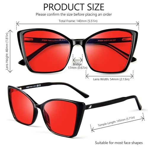 Image of Women's Sleep Blue Light Blocking Glasses, Cat Eye Computer Gaming Glasses Anti Eyestrain & UV Glare (Red Lens Black Frame)