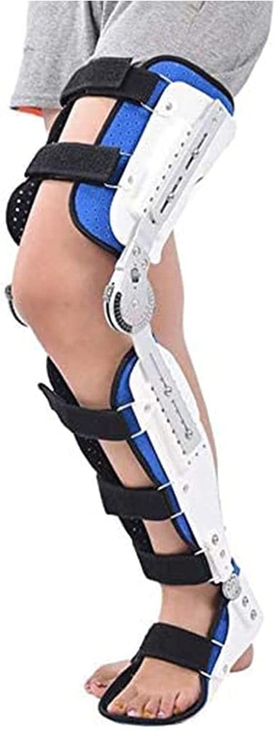 Adjustable Hip Joint Fixation Bracket,Knee Ankle F Adjustable Knee Ankle Foot Orthosis, Knee Brace, Rehabilitation Knee Ankle Foot Braces, Brace Fixed Stiff Thigh Knee Joint Ankle Foot Support, and An