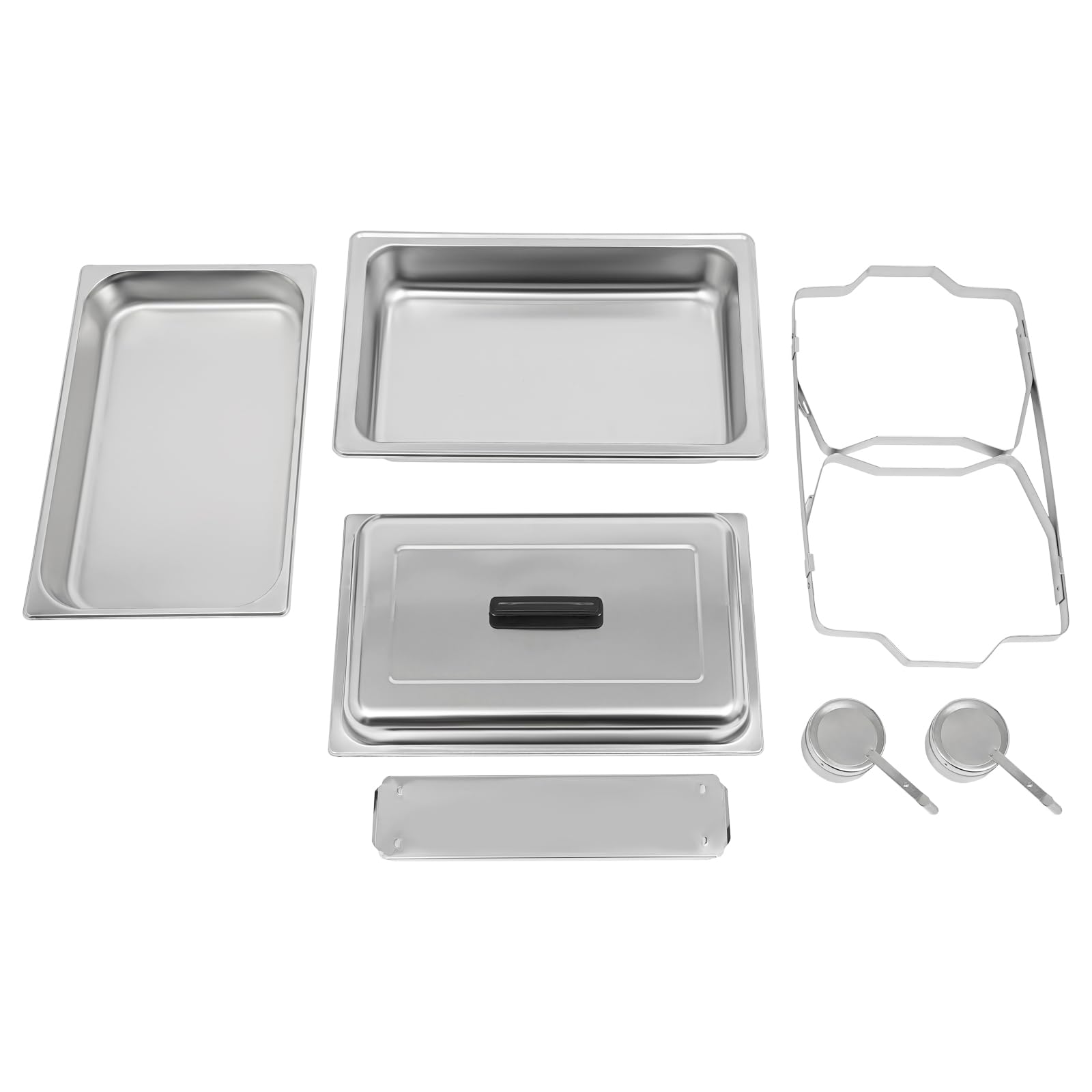 Serbatoio per alimenti in acciaio inox, 7 l, scalda buffet, per pasti, chafing dish, con coperchio, per catering buffet e feste