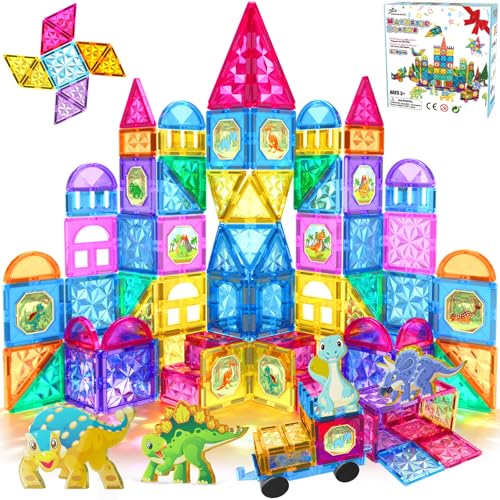 Jasonwell 110PCS Magnetic Tiles Building Blocks Set for Boys...