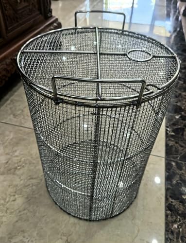 浄化槽・農場灌漑用排水ポンプフィルターカバー、5mmメッシュステンレススチール製目詰まり防止ガード、屋外用ウォーターポンププロテクター(13.8x31.5in)