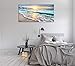 Baisuart S02250 Canvas Prints Wall Art Beach Sunset Ocean Waves Nature Pictures Stretched Canvas Wooden Framed for living Room Bedroom and Office