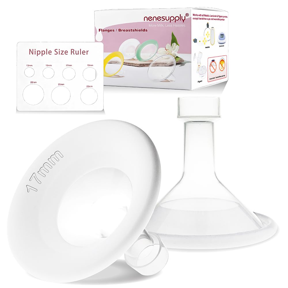 Nenesupply 17mm Soft Flange Compatible with Medela Breast Pump Parts Replace 17mm Flange for Medela Acessories Compatible with Pump in Style Parts