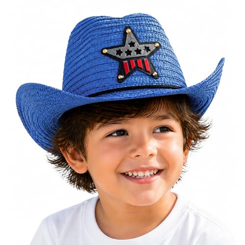 Image of VRITRAZ Kids Straw Hat for Baby Boys & Girls | Printed Summer Sun Hat, Woven Wide Brim Beach Cap, Lightweight Breathable Holiday Travel Picnic Outdoor Fancy Dress Fashion Hat for Children & Toddler