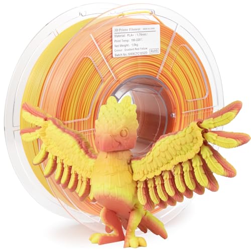 Image of iSANMATE Rainbow PLA+ Filament 1.75mm, Fast Color Change Rainbow Filament 3D Printing Filament, Multicolor Color Changing PLA Filament 1KG Spool (Sunset)