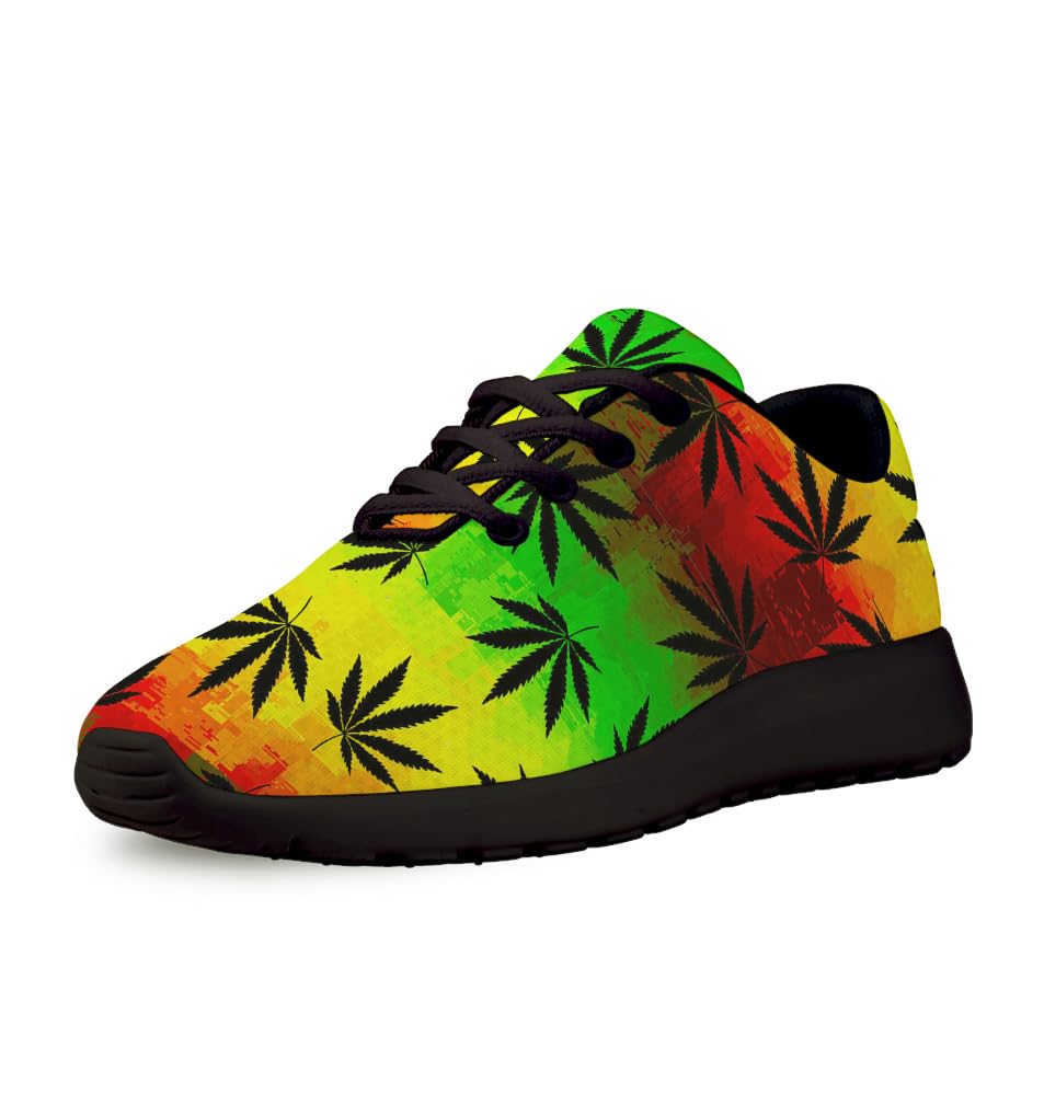 Weed Shoes Men Women Marijuana Sneakers Comfortable Running Walking Tennis Shoes Black