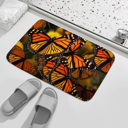 Nonhai Front Door Mat Indoor Outdoor Welcome Doormats 19.7 Inchx31.5 Inch Non-Slip Entryway Mats Monarch Butterflies Entry Rugs Absorbent Resist Dirt Floor Mats For Entrance cover