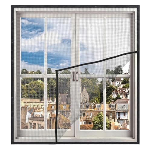 Image of Woodluck Window Mosquito Net Made to Size Up to 135 cm x 270 cm Grey Mesh