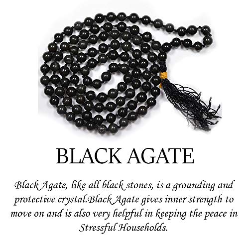 Image of Reiki Crystal Products Natural Reiki Feng-Shui Mala Necklace 6 mm Crystal Stone 108 Bead Jaap Mala for Men and Women