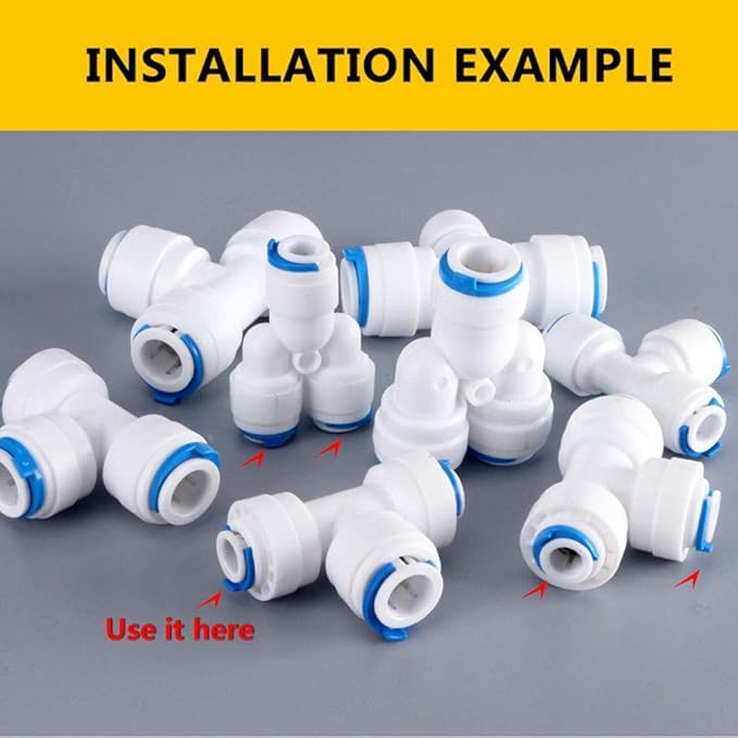 Image of CSI INTERNATIONAL 1 /4 Inch RO Locking Clips (Pack of 50) | Push Fit Safety Lock Clips for RO Water Purifier Pipe Fittings | Quick Connect Tube Lock Clips | Compatible with RO, UV & UF Systems