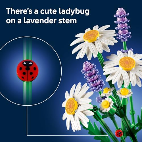 Image of LEGO Botanicals Daisies Building Toy - Artificial Flowers Crafting Kit for Girls & Boys, Ages 9+ - Kids Room Decor for Book Shelf or Desk - Gift Idea for Birthdays - 11508