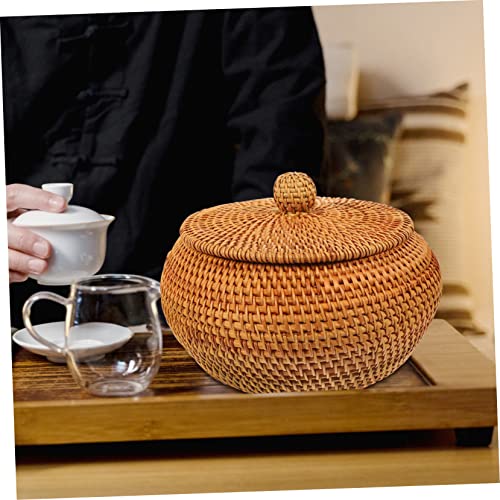 BESTonZON Cesta De Armazenamento De Vime Cesta De Bandeja Organizadora De Joias Para Cestas De Fruta