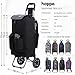 Hoppa Fully Insulated Lightweight 2025 Model 2 Wheeled Large 42Litre Capacity Shopping Trolley Bag 95cm, 2.1kg with Shoulder Strap (Black 2025)