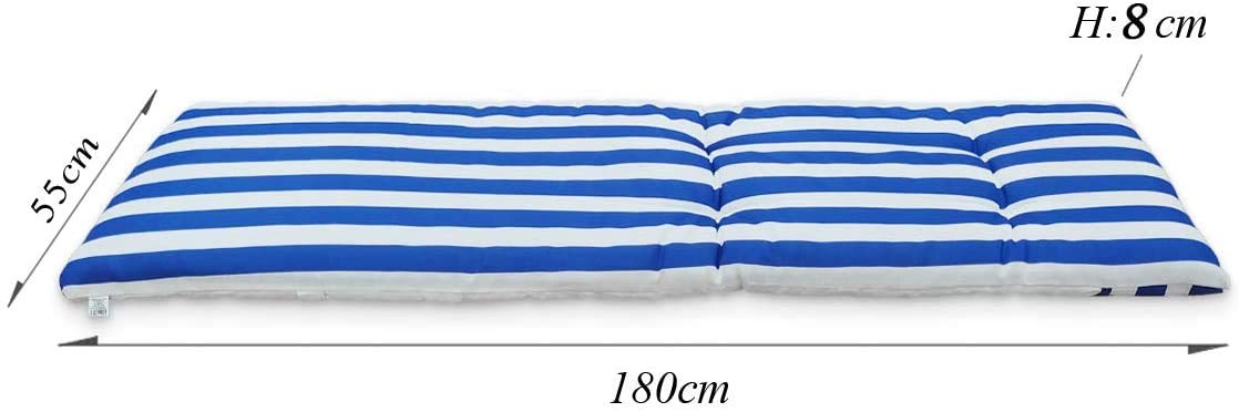 Colchón Tumbona Acolchada Classic Texturas (Rayas Azul) 180 x 55 x 8 cm