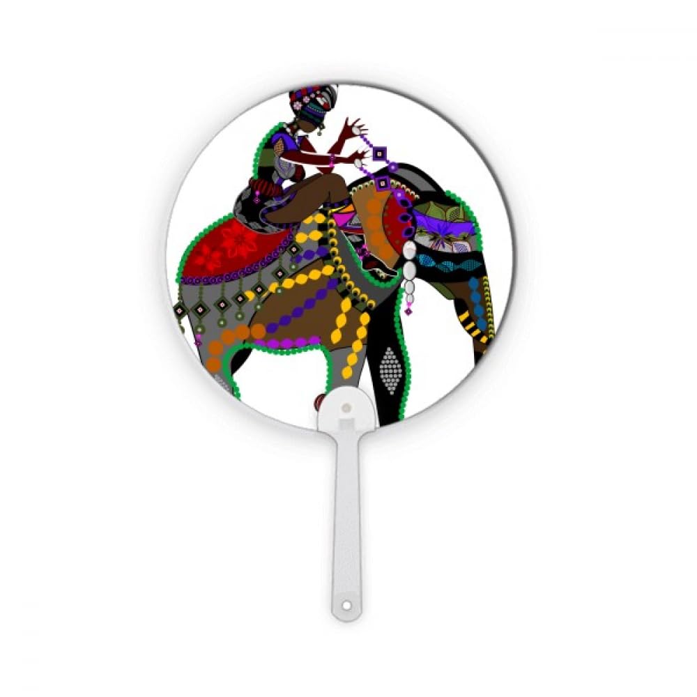 Éventail rond portable éléphant dressing totem chine artisanat plastique