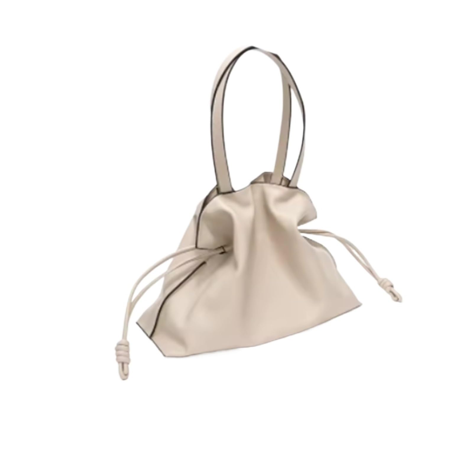 Leder Extra Große Umhängetaschen Frauen Handtasche Bucket Bag Designer String Tote für Büro, Schule, Einkaufen, Reisen(White)