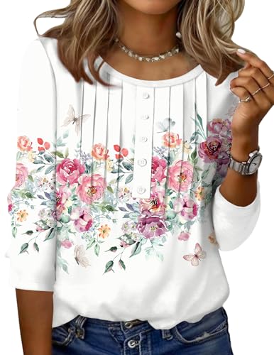 10 Best Petite Tops Women Can't Wait to Add to Their Closet 10 Zeagoo 3/4 Sleeve Casual Summer Tunic Tops