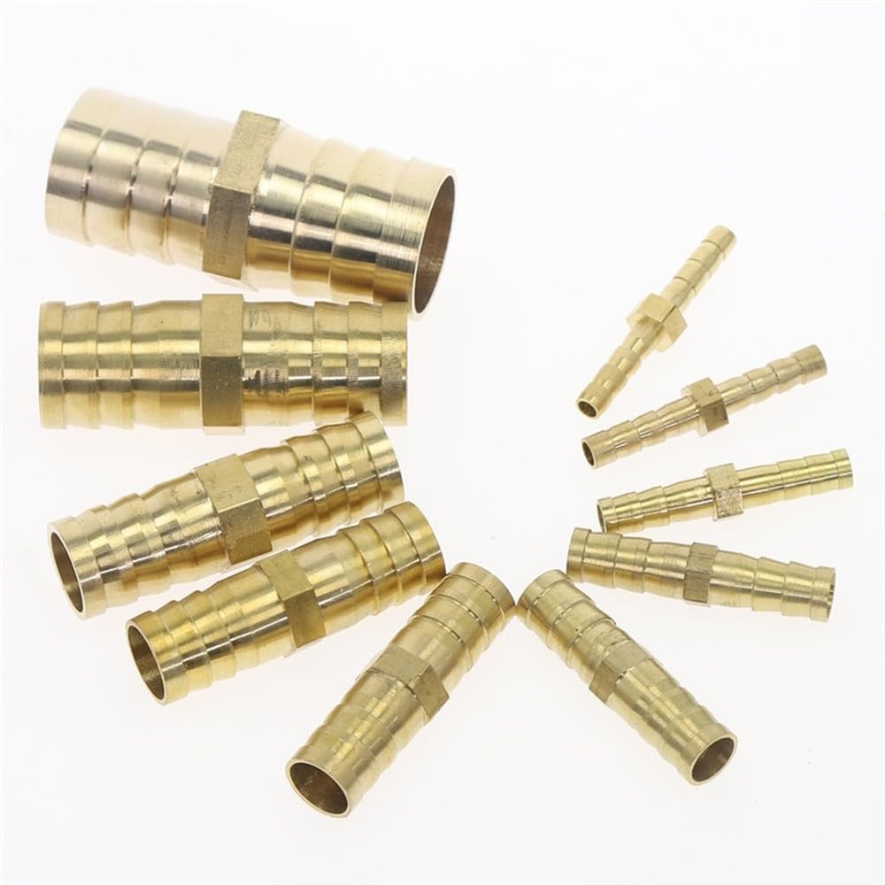 Raccord droit en laiton pour tuyau d'arrosage, embouts cannelés égaux, diamètres 4 mm, 6 mm, 8 mm, 10 mm, 12 mm, 14 mm et 19 mm, adaptateur de connect