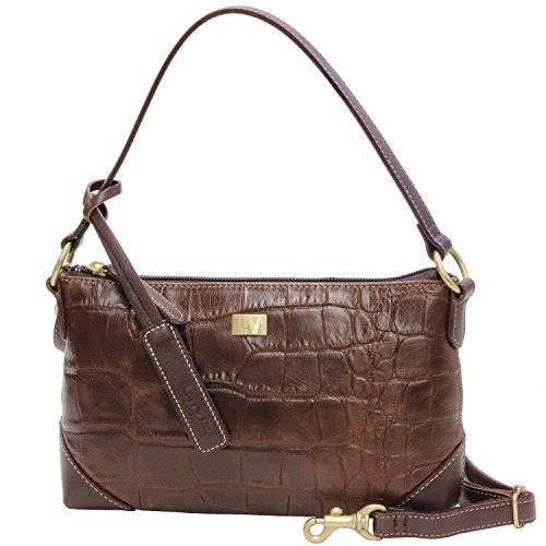 LIME made in Japan 本革 レディース Ｌ1940 チョコ 2way 日本製 ライム マキシム クロコブローチ