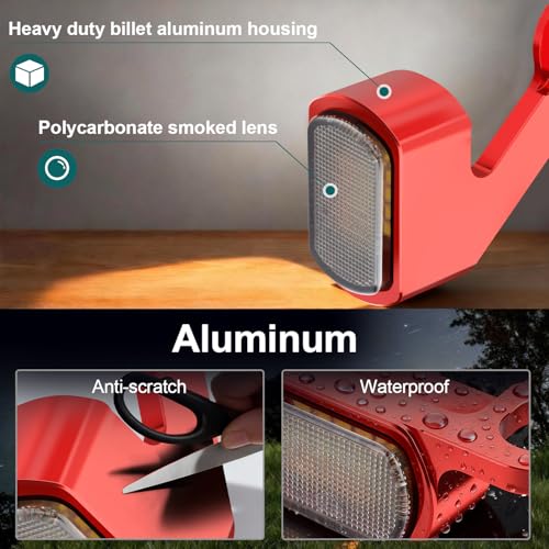 Image of MoKitDora LED Turn Signals Front Mini Blinkers Running Light for 2009-2017 Harley Touring Street Road Electra Glide King 2015-2024 Softail Breakout Deluxe Fat Boy Street Bob, Red Housing