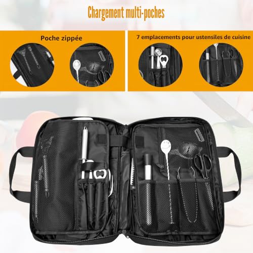Trousse à Couteaux de Cuisine,16 Compartiments,40x25x6cm,S – vue 3