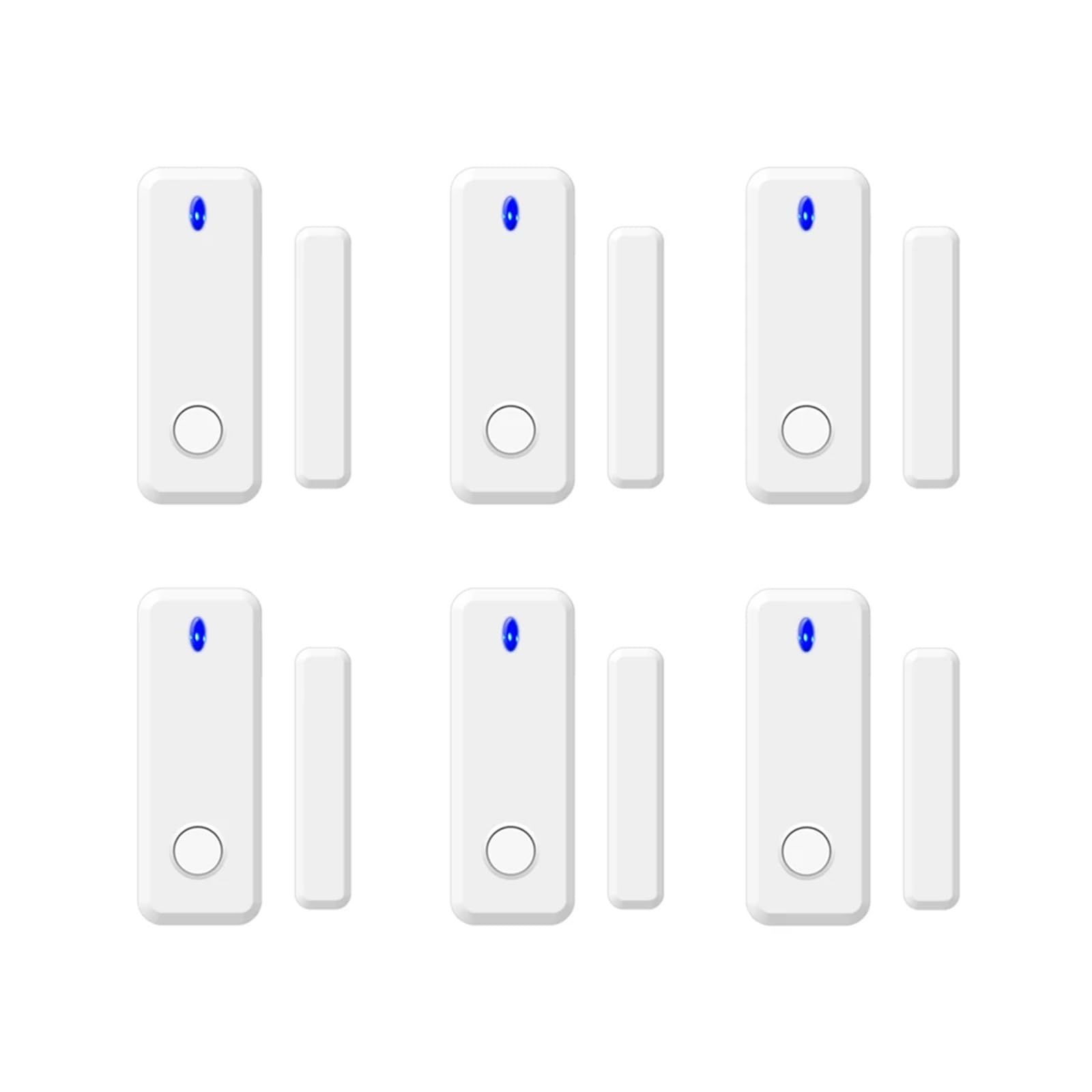 Sensor magnético de puerta, detector inalámbrico de ventanas for el hogar for de alarma, alertas de notificación de aplicaciones, seguridad familiar(6PCS)