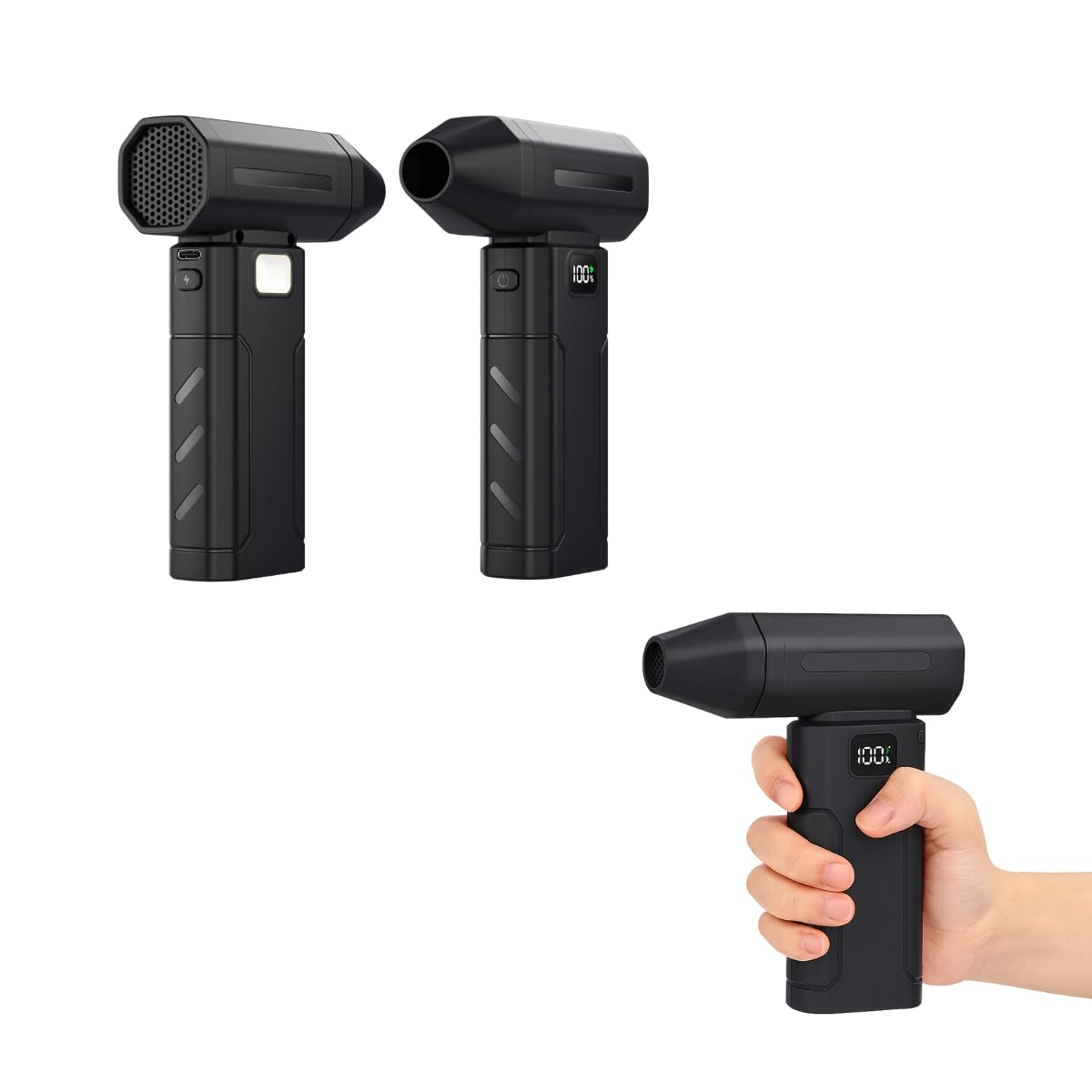 Soprador Portátil Turbo Recarregável 100.000 RPM com LED e 5 Velocidades