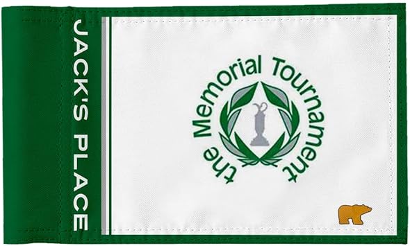 The Memorial Tournament Golf Pin PGA Flag Practic Putting Green Golf Flag For Backyard Garden Double-Sewn 600D Nylon Miniature Pin Flag Regulation Tube Flag20"X13"