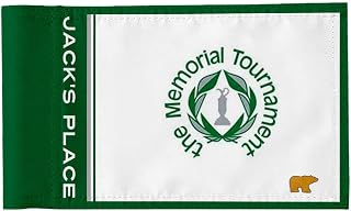 The Memorial Tournament Golf Pin PGA Flag Practic Putting Green Golf Flag For Backyard Garden Double-Sewn 600D Nylon Miniature Pin Flag Regulation Tube Flag(20"X13")