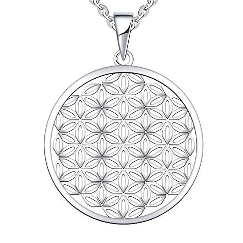 JO WISDOM Damen Kette Lebensblume Silber 925 Halskette Anhänger...