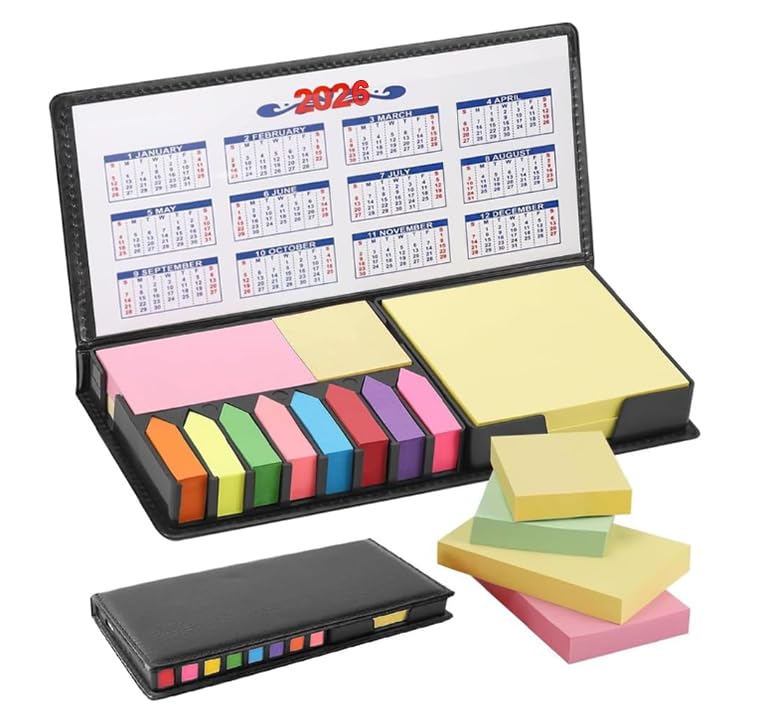 Sticky Notes Set, 1100 Sticky Notes, 2026 Calendar Sticky Note Paper Set