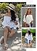 Asvivid Womens Solid Off The Shoulder Chiffon Blouses Short Bell Sleeve Tops Knotted Front Juniors Summer Shirt M White