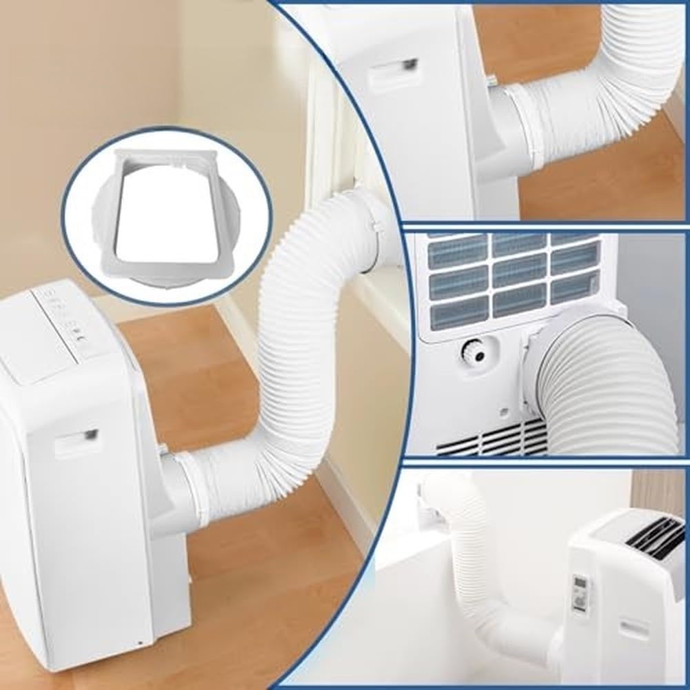Abluftschlauch Adapter 150mm für tragbare Klimaanlage - Flexibler Anschluss mit Werkzeugloser Montage für Mobile Klimageräte(Coupler+300cm pipe)