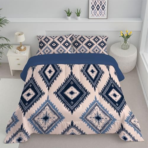 Edredon d'été en microfibre douce et finitions géométriques main