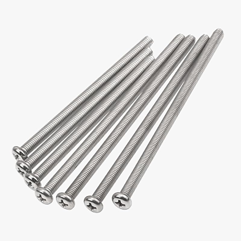 M6 Phillips round head extension screws Cross slot extra long pan headle bolts 304 Stainless steel threaded nails 6~65mm length - (Size: M5x8mm 12pcs)