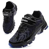 Boys Trainers Kids Shoes Breathable Lightweight Kids Sneakers Athletic Sport Running Shoes(Black Blue,34EU)