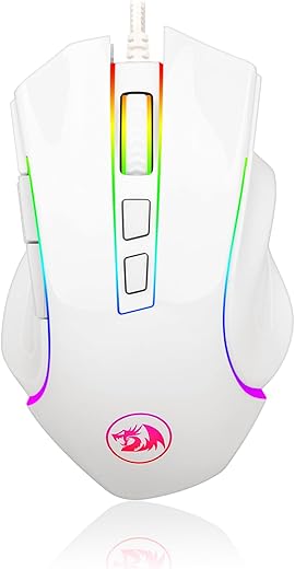 Redragon MOUSE GAMER GRIFFIN BRANCO COM LED RGB – M607W, UNICO
