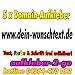 Produktbild 100cm, 5 Stück Domainaufkleber, Text & Farbe frei wählbar, www.dein-wunschtext.de