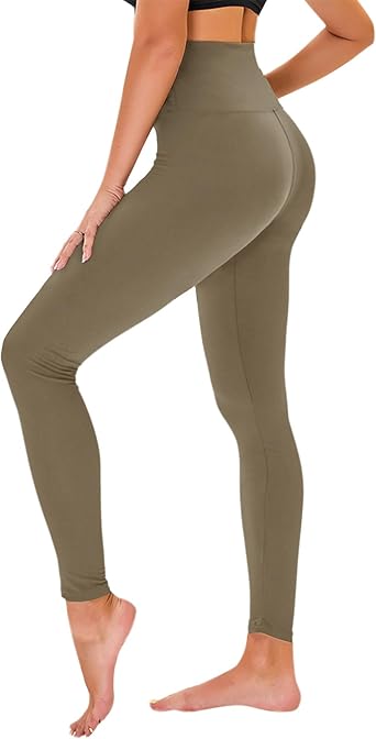 High Waisted Leggings for Women - No See Through Tummy Control Cycling Workout Yoga Pants with Pockets Reg & Plus