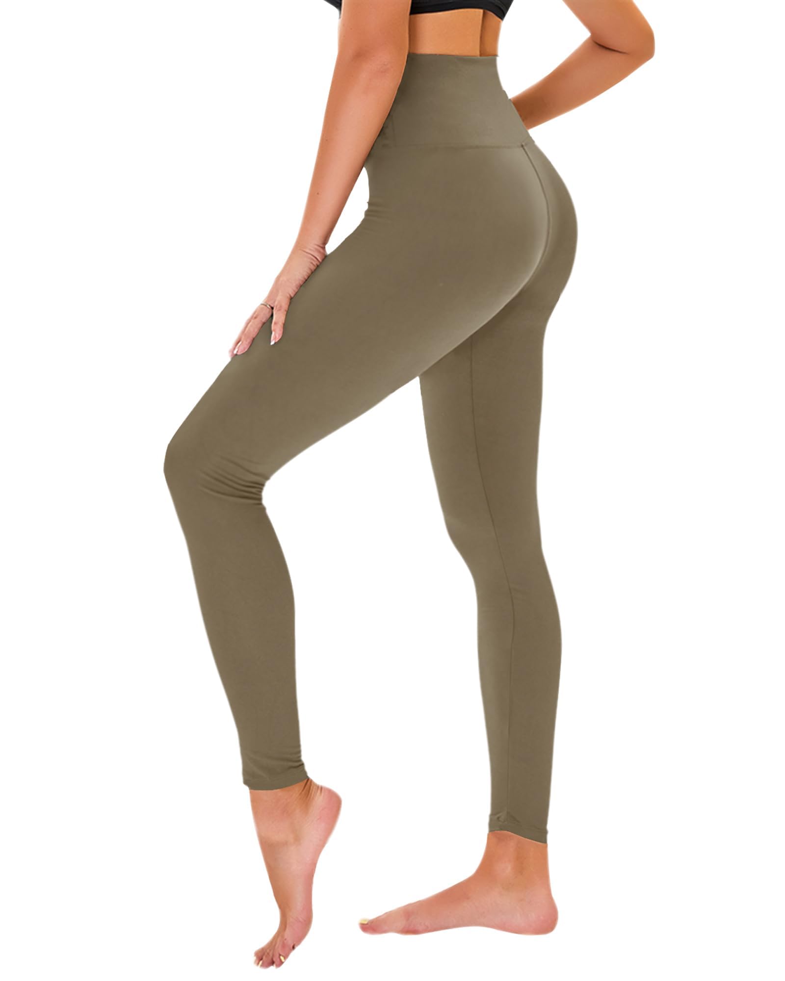 High Waisted Leggings for Women - No See Through Tummy Control Cycling Workout Yoga Pants with Pockets Reg & Plus