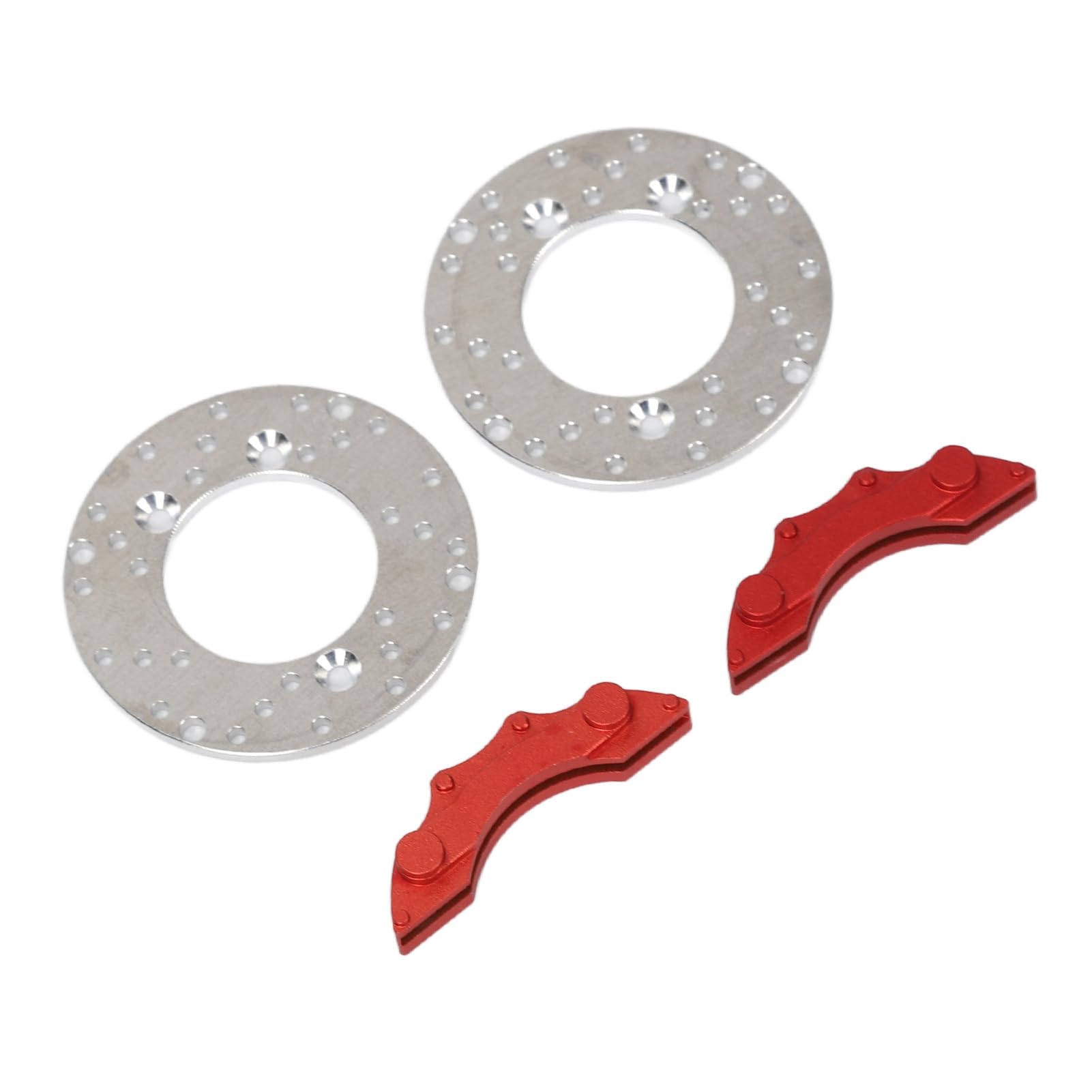 RC Car Brake Disc, 1.4in Diameter RC Car Brake Disc Set Easy To Install High Simulation Silver Red Wearproof for RC Cars