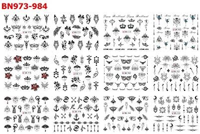 Sunei.f Christmas 3D Nail Art Stickers Decals, New Year Various Sticker/False Nail Manicure Decals Gems Glitter (I)