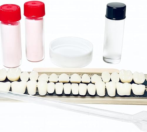 PERK Kit de reparación de dentaduras postizas con 28 dientes