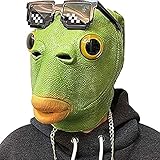 Máscara de pescado verde de Halloween es fácil de poner. Durable y reutilizable.