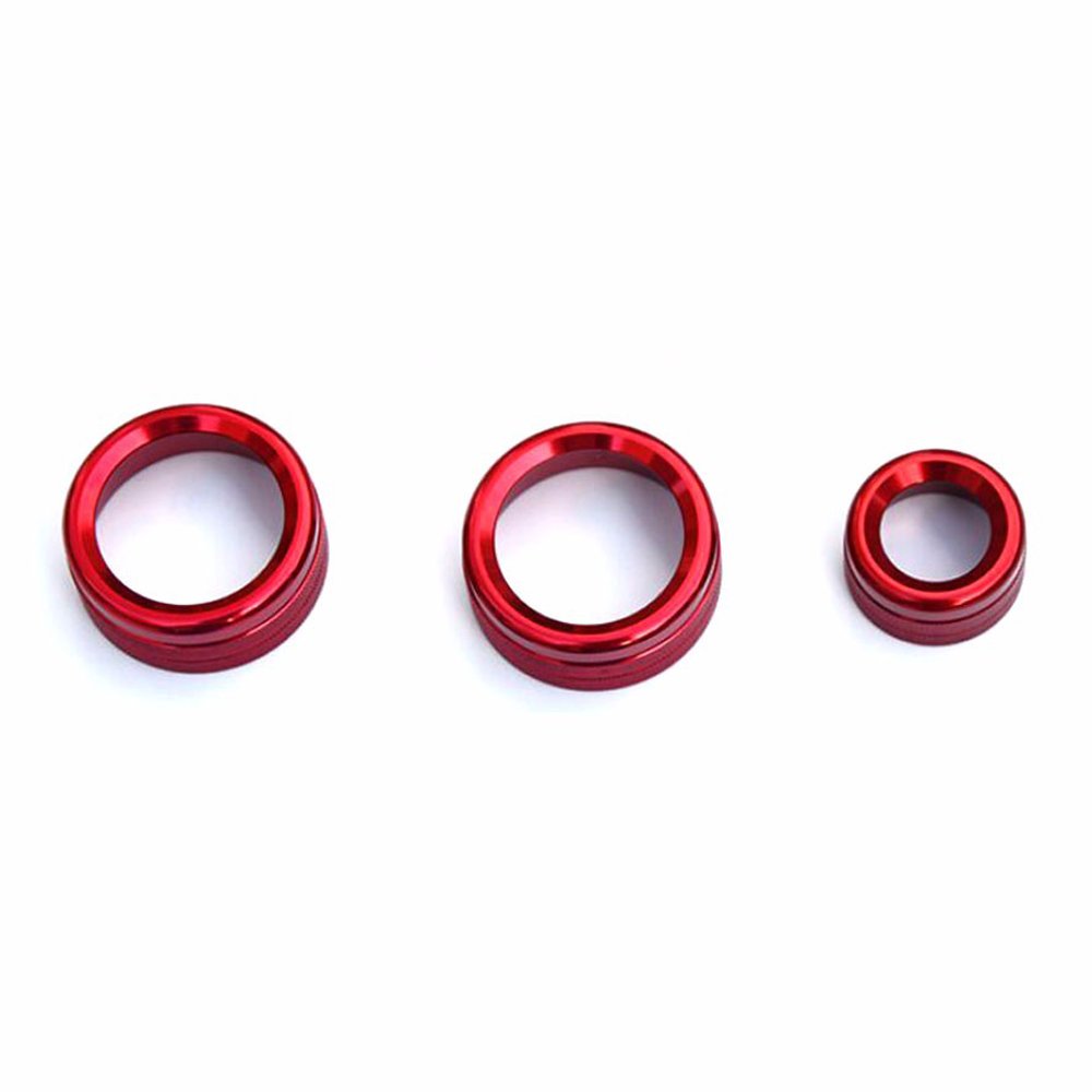 Anneaux Décoratifs Aération Voiture - 4pcs Alliage Aluminium Rouge Pour Audi A1 - Garniture Habillage Climatisation