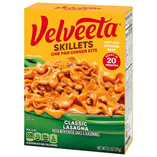 Image of Velveeta Kraft Cheesy Skillets Dinner Kit Box, Lasagna, 4.912 Ounce